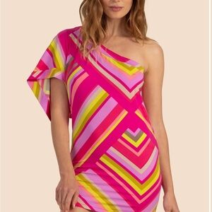 Vibrant Pink One-Shoulder coverup